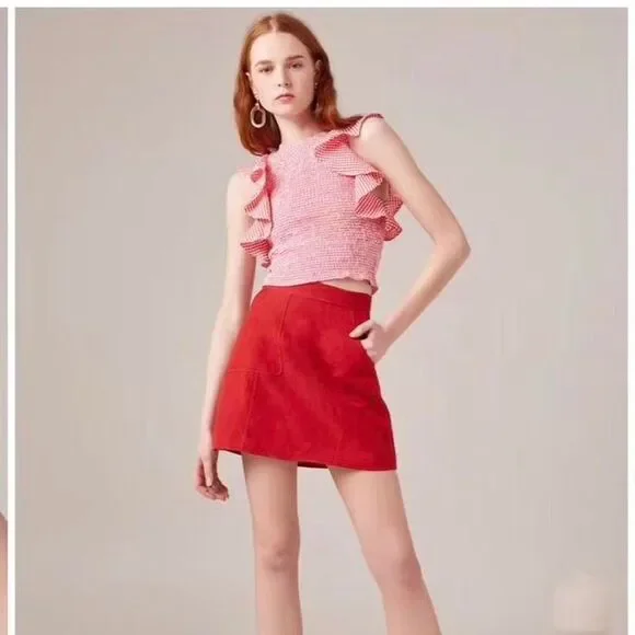 NWT C/MEO Collective Women's Pink and Red Crop Top - Picture 2 of 5